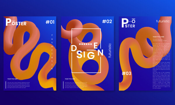 Futuristic background with gradient shapes. Abstract posters for social media and websites. 