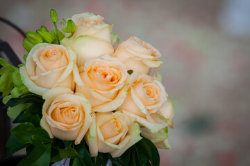 bouquet of  rose, close up of wedding bouquet