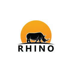 Rhino Logo Template Design Vector