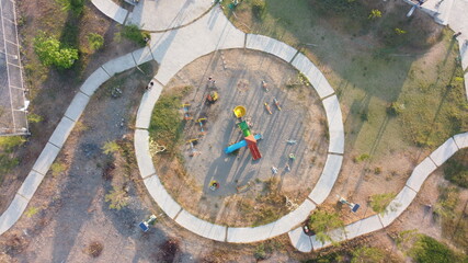 Obraz na płótnie Canvas top view of children's playground