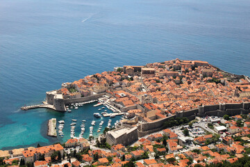 Panorama of old city Dubrovnik in a beautiful summer day, Croatia