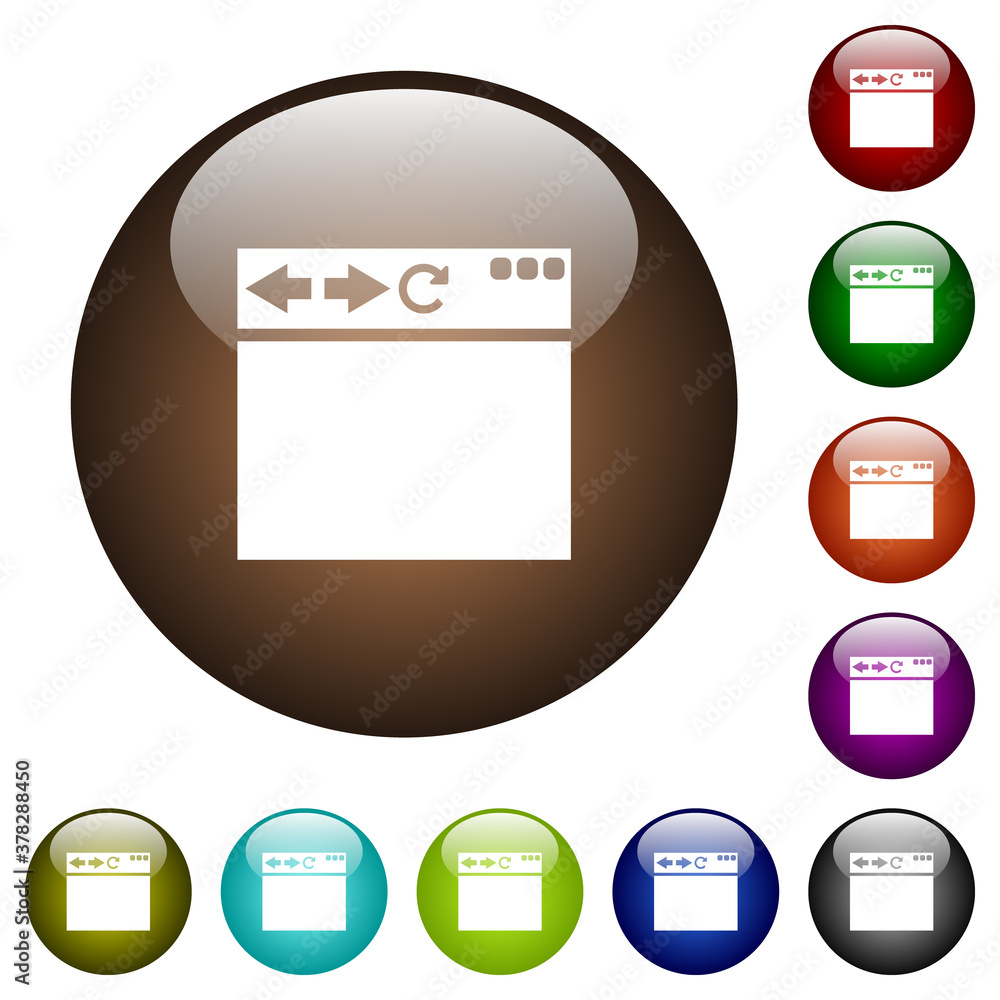 Poster empty browser window color glass buttons
