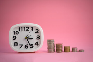 clock and money , finance and time for business