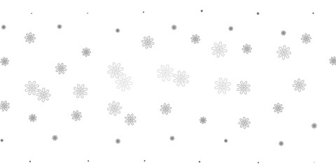 Light Gray vector doodle texture with flowers.