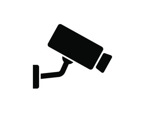 Security camera symbol icon. Fixed CCTV camera logo sign shape. Vector illustration image. Isolated on white background. - obrazy, fototapety, plakaty