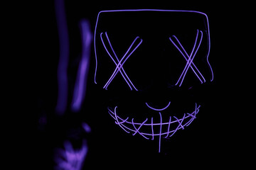 Fototapeta na wymiar the purge horror led mask