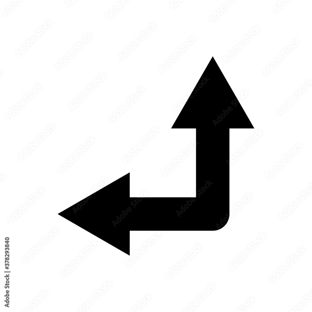 Poster left and right connected arrow icon. design template vector