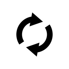 Circular arrow circle arrow icon rotation restart. Design template vector