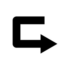 Sharp right turn icon. Design template vector