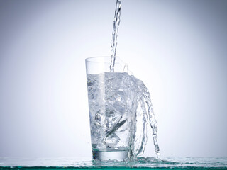Water being poured into glass