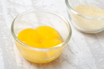 Eggs Yolk, as an ingredient for baking cake