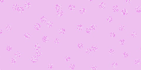 Light purple, pink vector doodle texture with flowers.