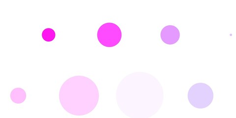 Light Purple, Pink vector pattern with spheres. Illustration with set of shining colorful abstract spheres. New template for a brand book.