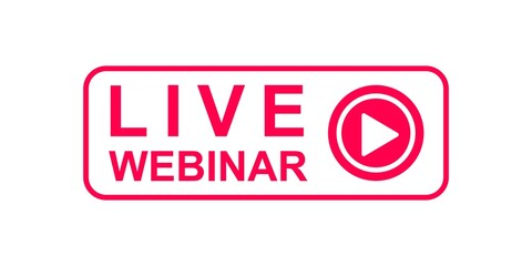 Live Webinar concept for Button, icon, emblem label Vector illustration