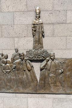 Statue of St Benedict  in Ribeira Brava on Madeira Island. Portugal