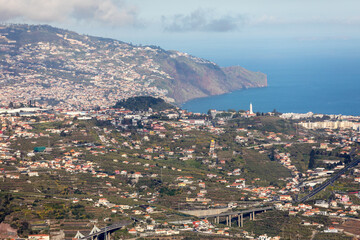 View down from Cabo Girao on Madeira Island, Portugal, the highest cliff in Europe