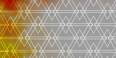 Light Orange vector layout with lines, triangles. Smart design in abstract style with gradient triangles. Template for wallpapers.