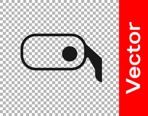 Black Car rearview mirror icon isolated on transparent background. Vector Illustration.