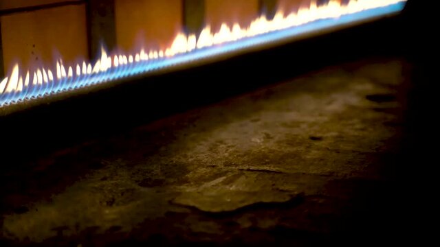 Inside of the Pizza cooking oven