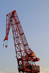 Red crane by the estuary of Bilbao