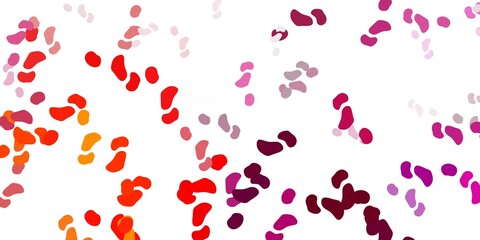 Light pink, yellow vector pattern with abstract shapes.