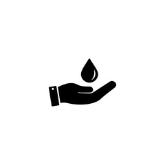 Fototapeta premium hand and water drop icon, Save water icon symbol design