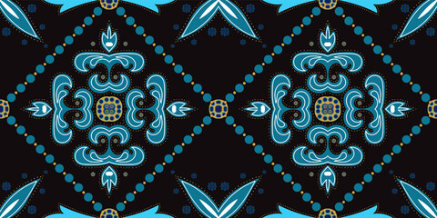 Dark Blue and Gold Plated Old Turkish Ornament 