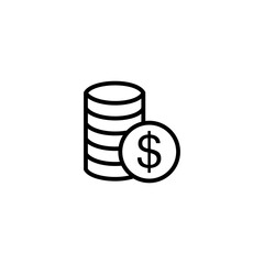 Money Coins and Dollar symbol icon design vector