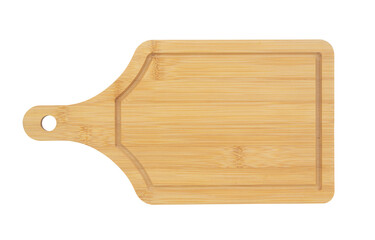Bamboo cutting board isolated on white background