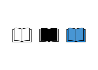 book icon set, book sign and symbol vector 