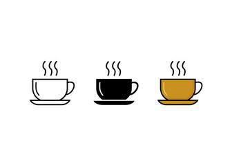Coffee cup icon set, Coffee cup sign and symbol vector design