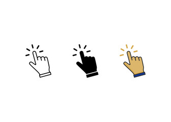 Hand click icon Set. Hand cursor icon 
