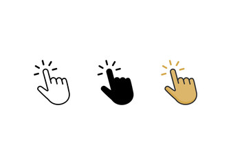 Hand click icon Set. Hand cursor icon 