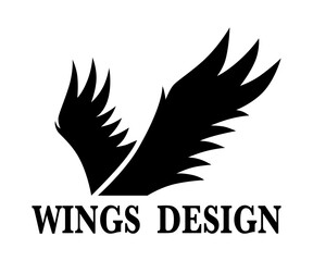 Fototapeta premium Black animal wing logo design vector illustration suitable for branding or symbol.