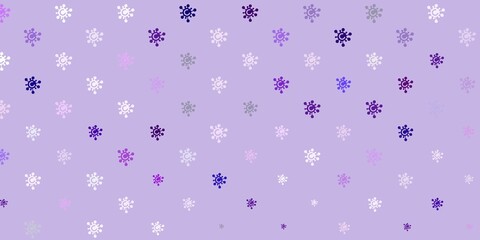 Light Purple vector background with covid-19 symbols.