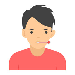 
A flat design of fever measuring 
