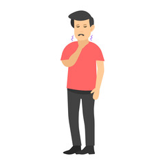 
Throat pain in flat design, editable vector
