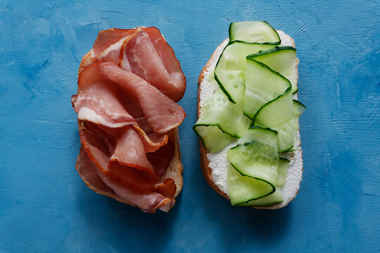 sandwiches made from bread and delicious ingredients