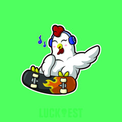 Cute Chicken icon vector illustration logo template for many purpose.