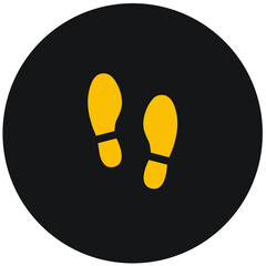 Social distancing concept for preventing coronavirus covid-19 with footprint stand here on circle background