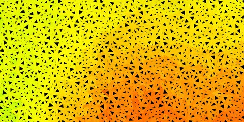 Dark green, yellow vector poly triangle template.