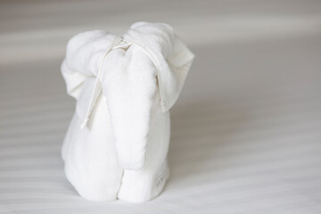 Towel elephant on the bed