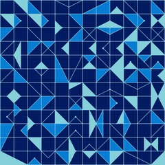 abstract geometric blue and mint pattern