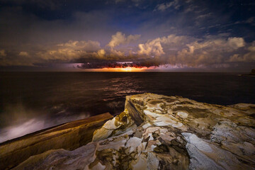 Brilliant lightning storm over the coast of Sydney