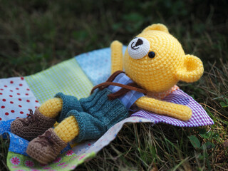 かわいい動物のあみぐるみ　アウトドア