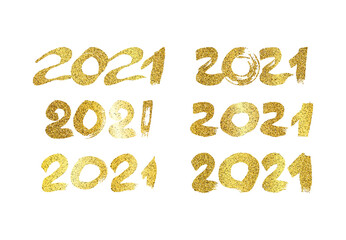 2021 gold glitter grunge lettering