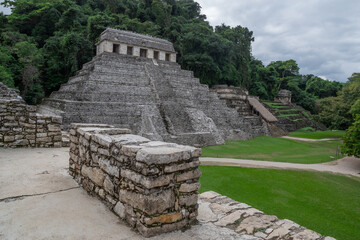 View of the archaeological site of Palenque, Mexico