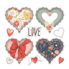 Set with hearts. Happy Valentine's Day! Can be used for scrapbook, print and etc.