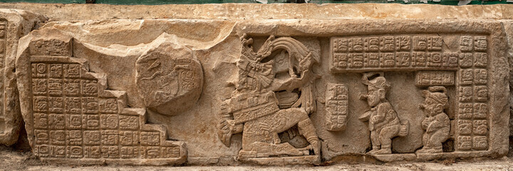 Bas-relief in Yaxchilan is an ancient Maya in Mexico.