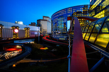 PARIS, 26 October 2015 - Night view of the Paris La Défense business district and headquarters of...